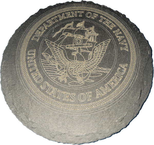 Round Slate Coaster, Military Seal - Image 3