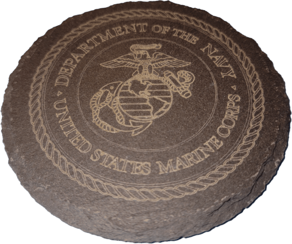 Round Slate Coaster, Military Seal - Image 2