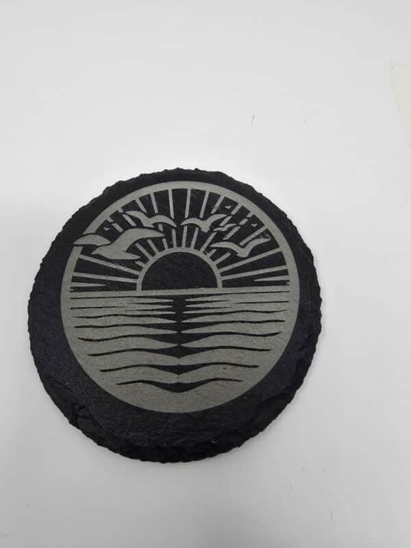 Laser Engraved Slate Coasters – Beach Sunset Collection - Image 5