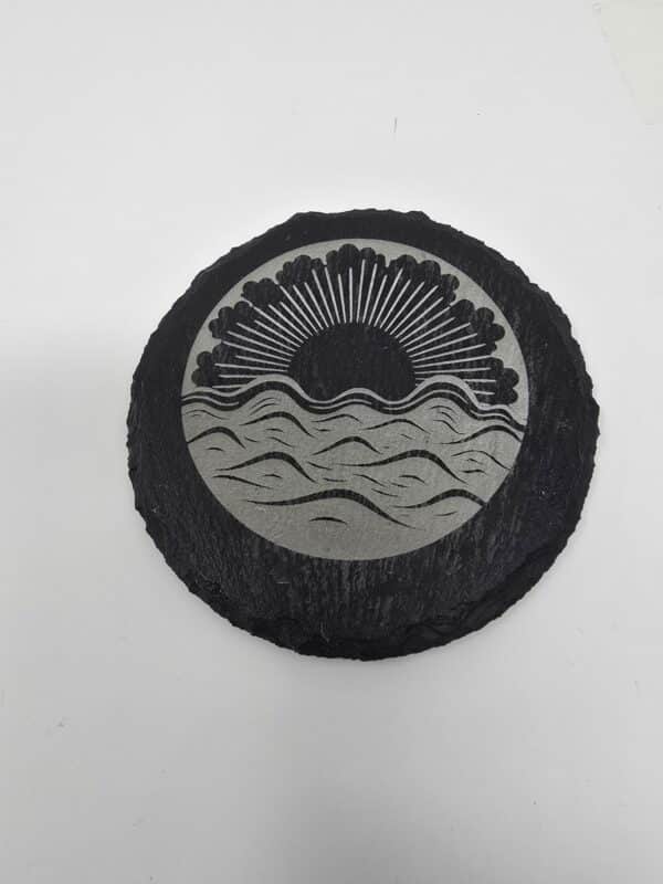 Laser Engraved Slate Coasters – Beach Sunset Collection - Image 4