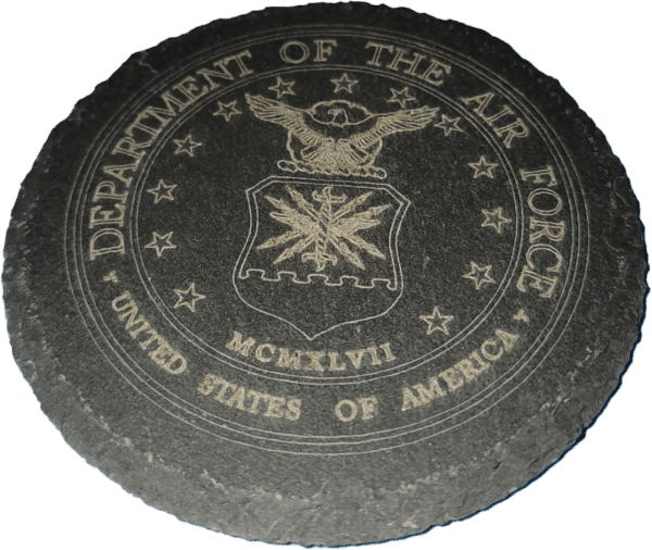 Round Slate Coaster, Military Seal