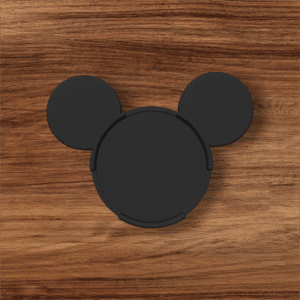 black mickey shaped coaster holder